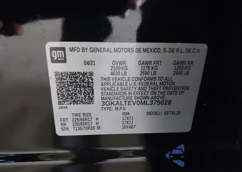 2021 GMC Terrain Awd Sle из США, поврежденный, VIN 3GKALTEV0ML375028